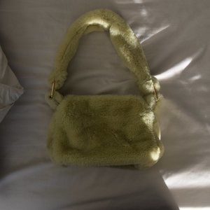 asos lime green fuzzy shoulder bag